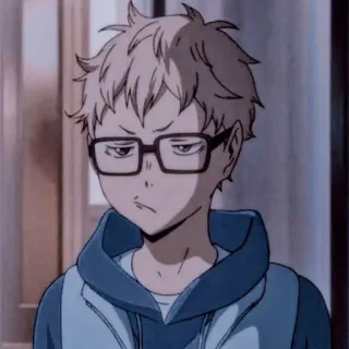 ๐ญ 2a4c4f4f Kei Tsukishima Haikyuu!! anime, haikyuu, tsukishima, kei, glasses, sarcastic telegram sticker
