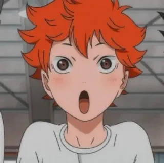 ๐ญ 5fbea49a Hinata Shoyo Haikyuu!! anime, haikyuu, hinata, shoyo, surprised, cartoon, character telegram sticker