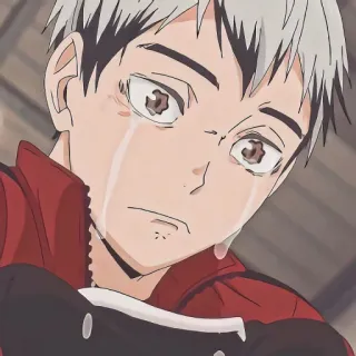 ๐ญ 772e555d Atsumu Miya Haikyuu!! anime, crying, sad, boy, atsumu miya, haikyuu telegram sticker