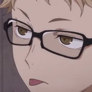 ๐ญ 7d5f67dd Kei Tsukishima Haikyuu!! anime, haikyuu, tsukishima kei, kei tsukishima, glasses telegram sticker