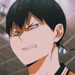 ๐ญ cc105aed Kageyama Tobio Haikyuu!! anime, haikyuu, kageyama tobio, angry, upset, frustrated telegram sticker