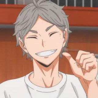 ๐ f84513ab Sugawara Koushi Haikyuu anime, haikyuu, sugawara koushi, cartoon, smiling, character, friendly telegram sticker