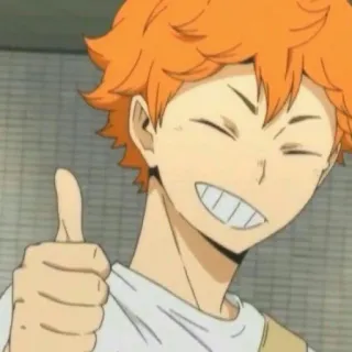 🏐 25dc1a34 Hinata Shoyo Haikyuu!! Anime, Haikyuu, Hinata, Shoyo, Daumen hoch, Volleyball whatsapp sticker