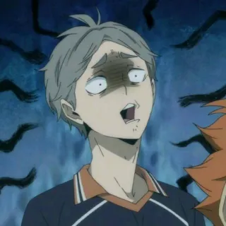 🏐 aeef56d7 Sugawara Koushi Haikyuu!! Anime, Haikyuu, Sugawara Koushi, geschockt, verängstigt whatsapp sticker