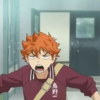 🏐 b4c4b96c Hinata Shoyo Haikyuu Anime, Cartoon, Porträt, Haikyuu, Hinata, wütend, verwirrt whatsapp sticker