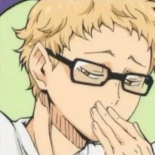 🏐 e866ea03 Tsukishima Kei Haikyuu Anime, Haikyuu, Tsukishima Kei, Volleyball whatsapp sticker