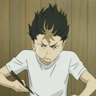 🏐 fce29273 Nishinoya Yuu Haikyuu!! Anime, Haikyuu, Nishinoya Yuu, Traurig, Weinend, Verärgert whatsapp sticker