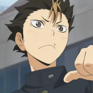 🏐 13a512ac Yu Nishinoya Haikyuu!! Anime, Haikyuu, Nishinoya, Pulgares abajo, Personaje telegram sticker