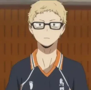 🤡 bfe26267 Kei Tsukishima Haikyu!! 动漫, 排球少年, 月岛, 月岛萤, 排球, 乌野 telegram sticker