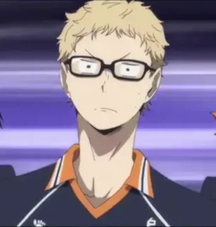 🤡 dd1b9c25 Kei Tsukishima Haikyuu!! 动漫, 角色, 月岛萤, 排球少年, 贴纸 telegram sticker