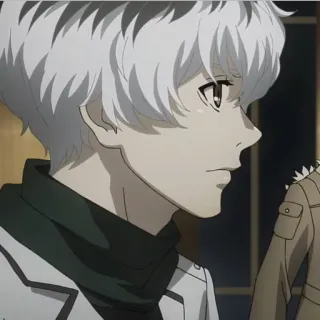 🐾 ef0cbfb8 Anime, Rambut Putih, Pria, Profil Samping telegram sticker