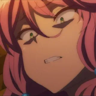 😒 442126e9 Anime, Irritada, Menina, Desenho animado, Cabelo rosa telegram sticker