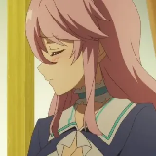 😧 8b35fee3 anime, triste, garota, cabelo rosa, cabelo longo telegram sticker