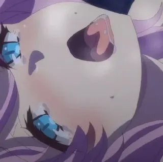 🤪 9b494641 anime, garota, cabelo roxo, olhos azuis telegram sticker