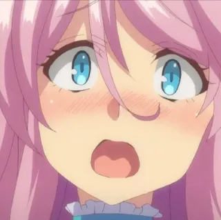 😳 e1a00af9 anime, chocado, cabelo rosa, corando, desenho animado telegram sticker