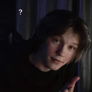 🤨 4cbe7cd2 ? クエスチョンマーク, ポートレート, 不確実性, 混乱, 思考, 人物, 若者 telegram sticker