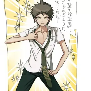 🤵 0eab7552 Hajime Hinata Danganronpa Anime, Jogo, Personagem, Uniforme escolar, Hajime Hinata telegram sticker