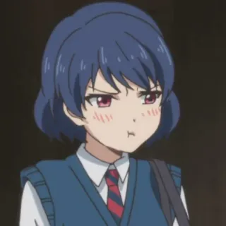 ☹ 192da9b9 动漫, 卡通, 女孩, 校服, 可爱, 生气 telegram sticker