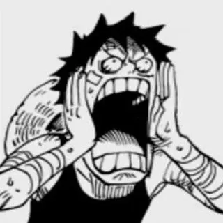 😱 4bf31055 Monkey D. Luffy One Piece 路飞, 海贼王, 动漫, 漫画, 震惊, 反应, 惊讶 telegram sticker