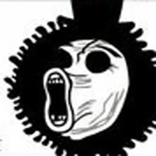 😂 bc63eae3 卡通, 黑白, 恐怖, 可怕, 怪物, 脸 telegram sticker