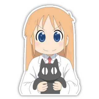 😃 1d6a9a92 Hakase Shinonome Nichijou 动漫, 可爱, 猫, 科学家, 女孩, Hakase, 日常 telegram sticker
