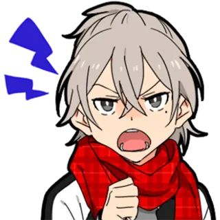 😠 1329c3f5 Anime, Personage, Boos, Sjaal, Schreeuwen telegram sticker