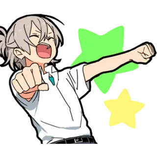 ⭐️ ee4bacf3 Anime, Jongen, Vrolijk, Wijsvinger, Schreeuwen telegram sticker