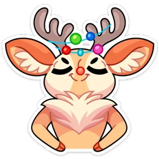 😤 9331309a rena, natal, festivo, desenho animado, feriado, fofo, chifres, enfeites whatsapp sticker