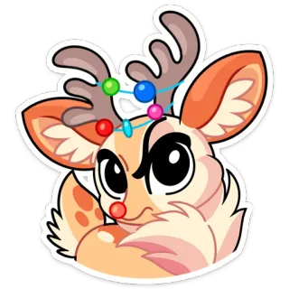 🤨 a2a2c4ec veado, rena, natal, feriado, animal, fofo whatsapp sticker