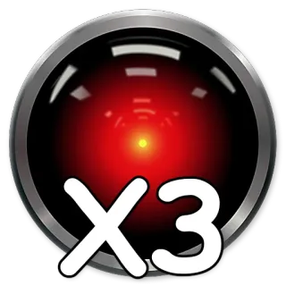 🤷‍♂️ 13a24d9d X3 красные глаза, круг, x3, компьютер, машина whatsapp sticker