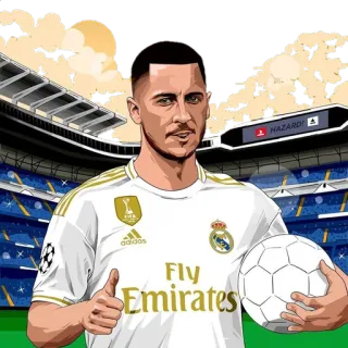 🇧🇪 42b455bc Eden Hazard HAZARD 7 soccer, football, player, sport, real madrid, athlete whatsapp sticker