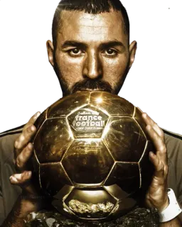 ⚽️ 6359fae4 Karim Benzema soccer, football, ballon dor, sport, award, france football whatsapp sticker