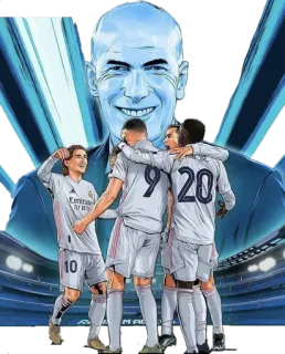 🇫🇷 a26ef6fb soccer, football, players, team, Zidane, Real Madrid, sport whatsapp sticker
