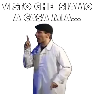 🏠 5de2d150 VISTO CHE SIAMO
A CASA MIA... ผู้ชาย, อิตาลี, ท่าทาง, สีหน้า, ตลก telegram sticker
