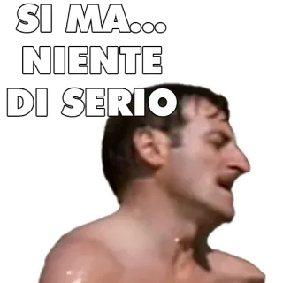 🏊‍♀️ b9aee3fb SI MA... NIENTE DI SERIO อิตาลี, มีม, ข้อความ, ตลก, ขำขัน, สำนวน, วลี telegram sticker