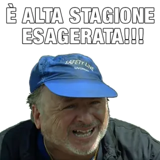 😅 db49e6fa È ALTA STAGIONE ESAGERATA!!! อิตาลี, ผู้ชาย, หมวกแก๊ป, สีหน้า, เกินจริง telegram sticker