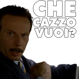 ❔ f49ae412 CHE CAZZO VUOI?! อิตาลี, สำนวน, คำหยาบ, รำคาญ, หงุดหงิด telegram sticker