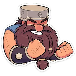 ⭐ 4d183adc гном, мультфильм, фэнтези, персонаж, бородатый мужчина, сильный, решимость telegram sticker