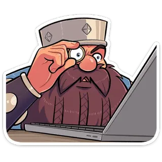 ⭐ 4f6e4560 волшебник, компьютер, чтение, учеба, интернет, смешной telegram sticker