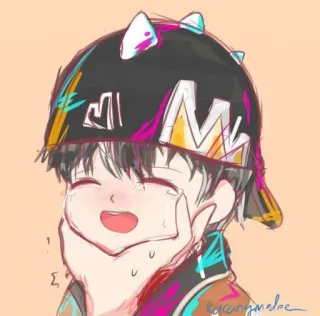 🥲 2356e994 만화, 애니메이션, 우는, 행복한, 귀여운 telegram sticker