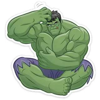 🤔 e19b2855 Hulk marvel, superhero, hijau, marah, karakter, komik telegram sticker