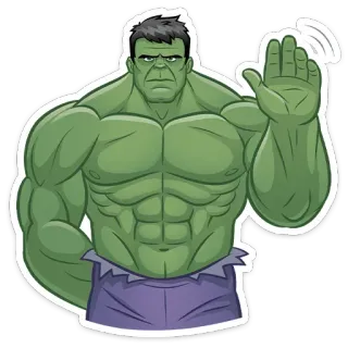 👋 fa75270f Hulk Hulk, Marvel, Superhero, Hijau, Karakter telegram sticker