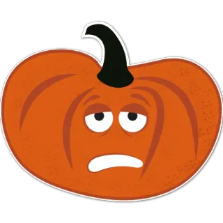 😩 66437e75 Kürbis, Halloween, Herbst, Traurig, Gemüse, Orange telegram sticker