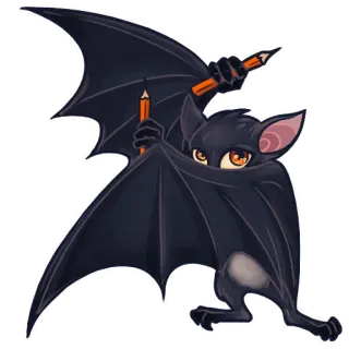 🦇 9b55da67 Fledermaus, Tier, Bleistift, Zeichnung, Cartoon, Sticker telegram sticker