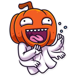😂 99109e7a 南瓜, 幽灵, 万圣节, 贴纸, 卡通, 搞笑 telegram sticker