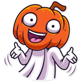 🙌 9b785888 南瓜, 万圣节, 幽灵, 卡通, 贴纸, 角色, 节日 telegram sticker