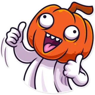 👍 d88502fa 南瓜, 卡通, 万圣节, 恐怖, 角色, 庆祝 telegram sticker