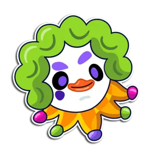 🤡 d18a4beb clown, sticker, dessin animé, illustration, fun, personnage telegram sticker