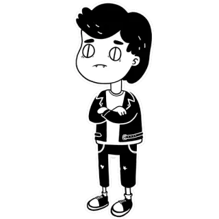 👿 51cbfffe Cartone animato, Personaggio, Adolescente, Emo, Isolato, Illustrazione telegram sticker