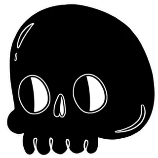 💀 aff3e83b teschio, morte, ossa, halloween, spaventoso, scheletro telegram sticker
